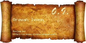 Oravan Ivonn névjegykártya